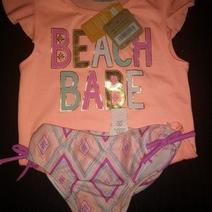Peach Swim Suit For A Girl 4T